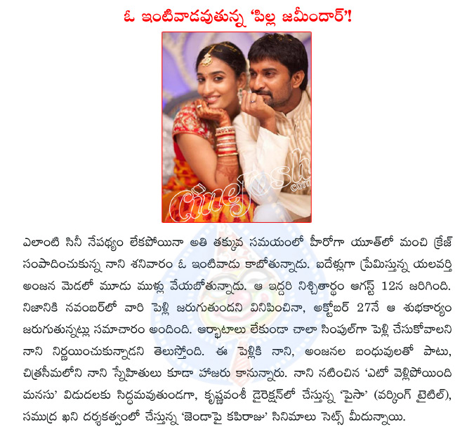 nani,nani marriage,telugu actor nani  nani, nani marriage, telugu actor nani